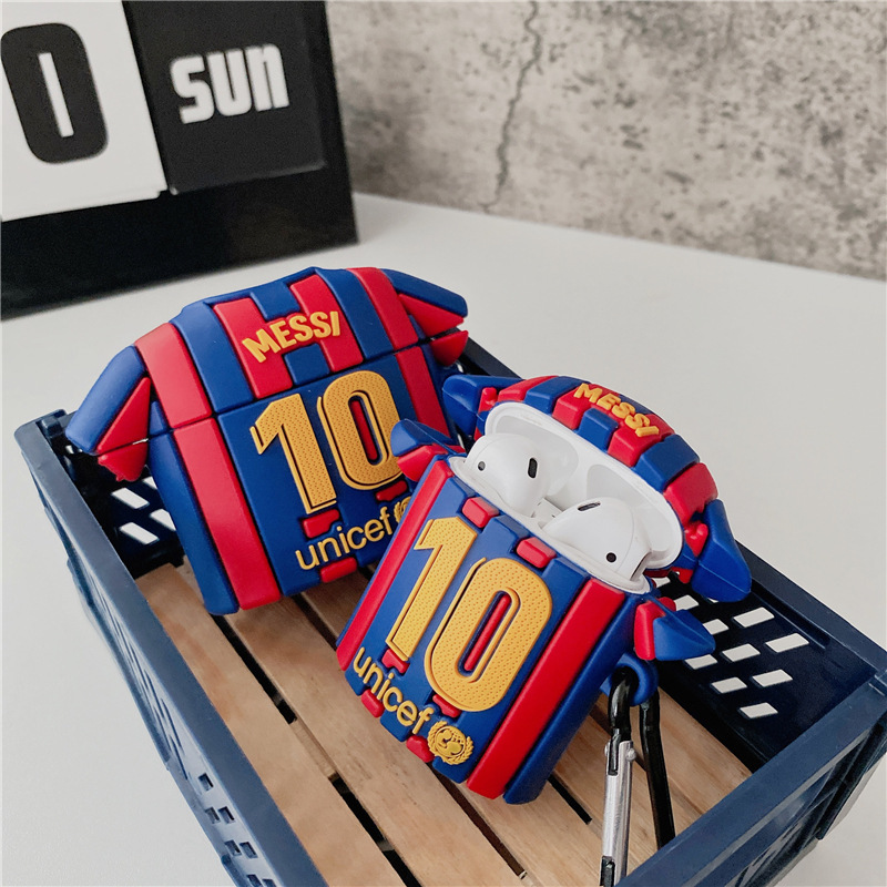 Champion Messi No. 10 Jersey Apple AirPods Pro Bluetooth Wireless Earbuds Case Suitable for 1/2/3 Generation