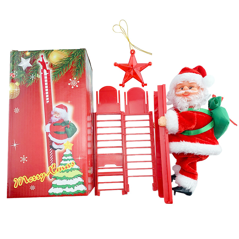 Paracadute Paracadutismo Babbo Natale Elettrico Elettrico Arrampicata Tenda di perline Arrampicata Scale Scala Decorazioni natalizie Giocattoli Regali_voghion.com