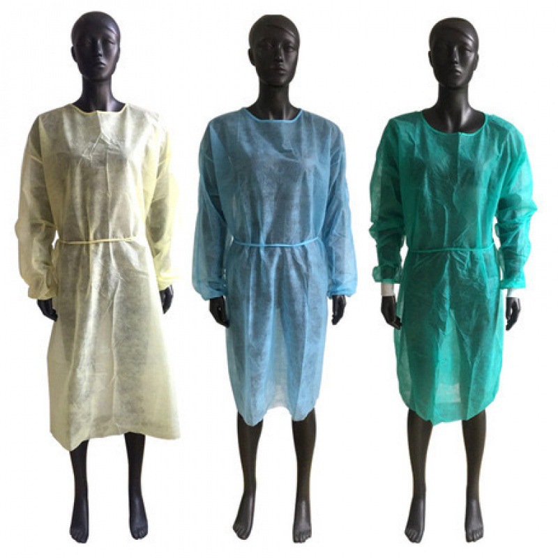 Factory disposable non-woven isolation gown protective clothing disposable overalls dustproof isolation clothing blue spot