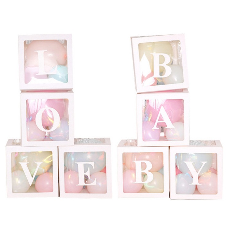 Transparent balloon box birthday surprise box proposal confession party layout Net red BABY letter LOVE box