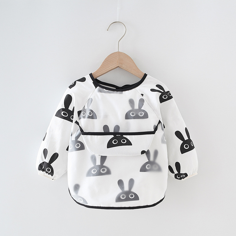 Children's Overalls Waterproof Long-Sleeved Anti-Dressing Baby's Eating Clothes Apron Cotton Children's Overalls Baby's Bib Guard