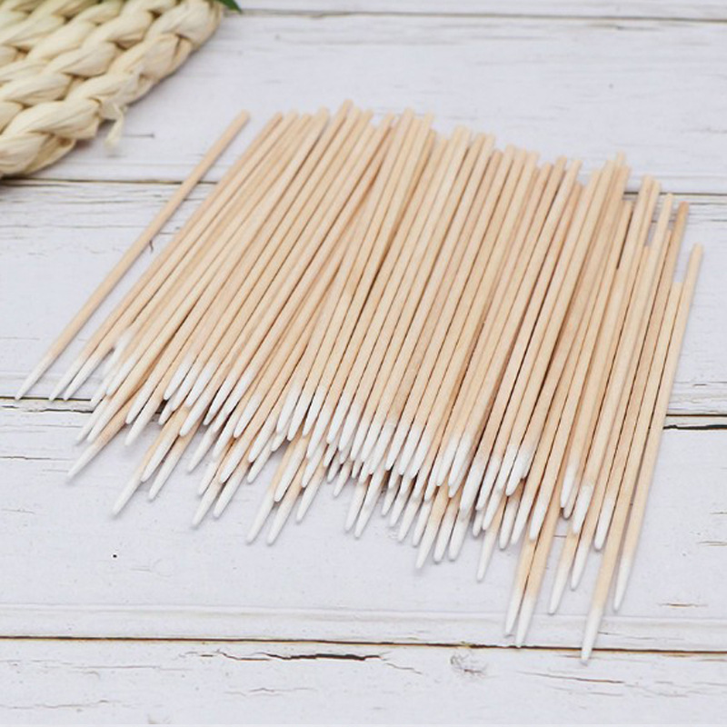 Tattoo embroidery special cotton swab pointed small cotton swab wooden cotton swab beauty cotton swab semi-permanent makeup wooden rod pointed mouth cotton swab