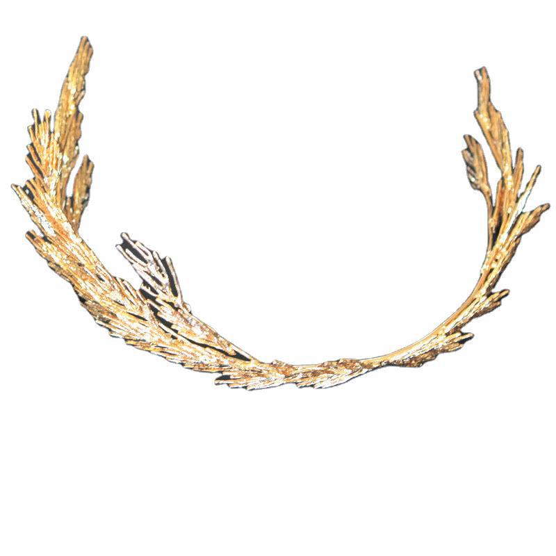Chinese Bride Headwear Ancient Costume Exquisite Leaves Alloy Hair Comb Wholesale Wedding Big Crown Children Princess Accessories