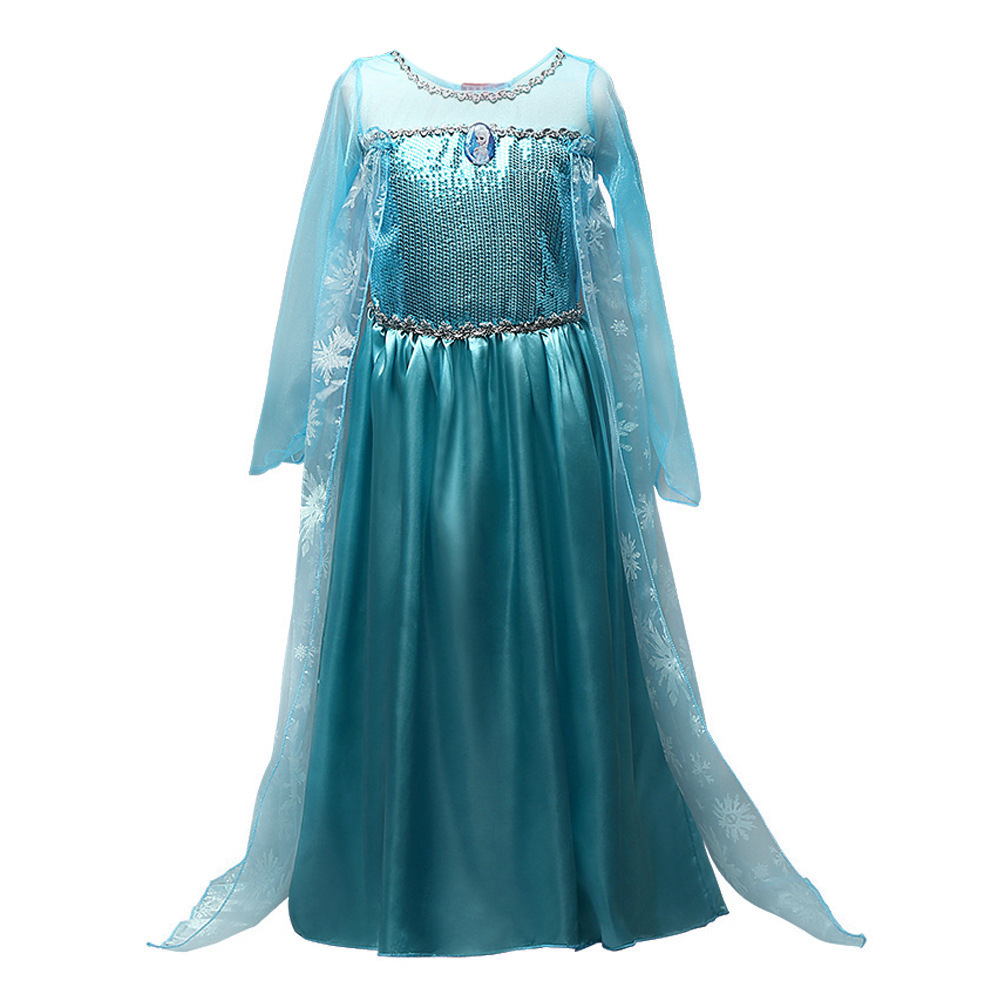 Cross-border Explosions Frozen Princess Aisha Dress Children's Imitation Dress Dress Cloak Children's Dress Sequin Dress