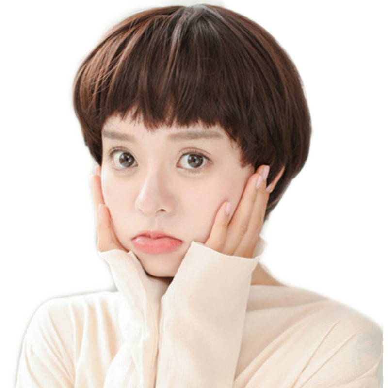 メーカーの卸売りかつらの女性の短いストレートのキノコの頭がそろっています。|undefined