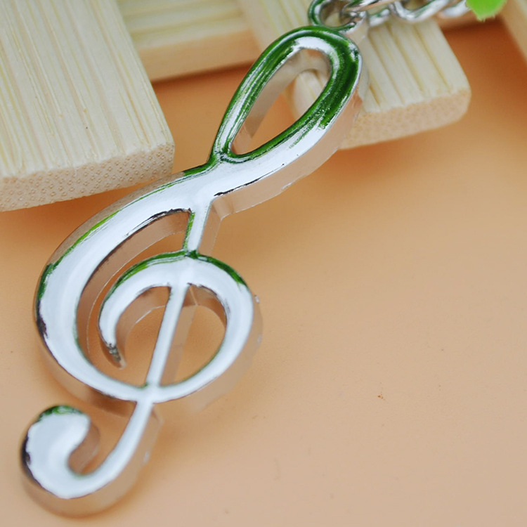 Creative practical gift personalized note metal keychain advertising small pendant music symbol key ring chain hanging