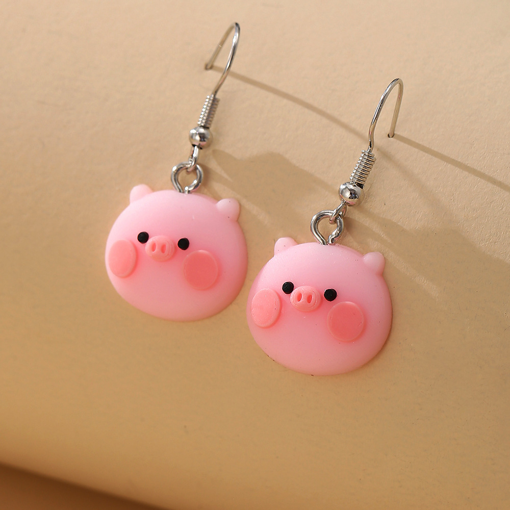 5187601 Han Zhishang new pink and tender pig earrings creative simple cute earrings wholesale