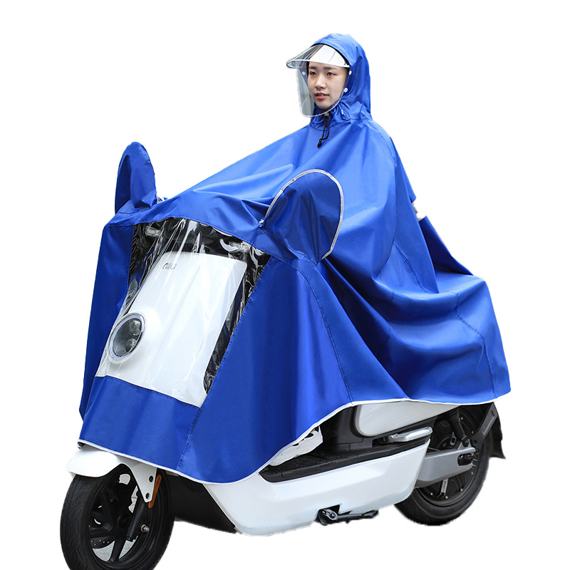 Factory wholesale electric car raincoat increased thick Oxford cloth single double double brim rainstorm poncho printable