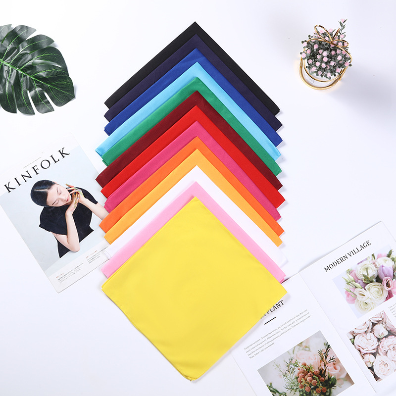 Factory direct supply new solid color sweat-absorbent headscarf spot sports breathable outdoor riding sweat towel men's and women's fashion square towel