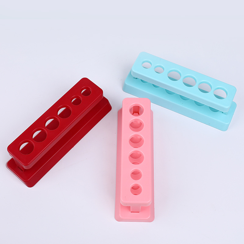Factory Direct scientific small experiment test tube rack plastic three-color 6-hole children's scientific experiment teaching equipment