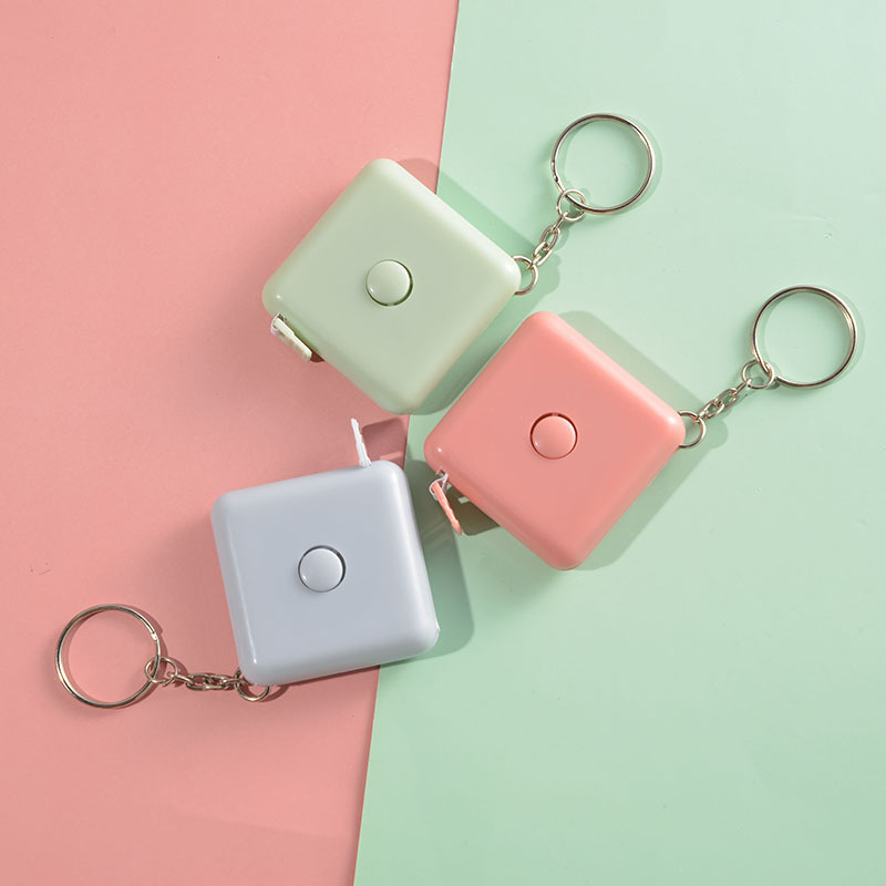 Square automatic telescopic 1.5 meters tape measure gift plastic tape measure measuring clothes Nordic style soft ruler can print logo