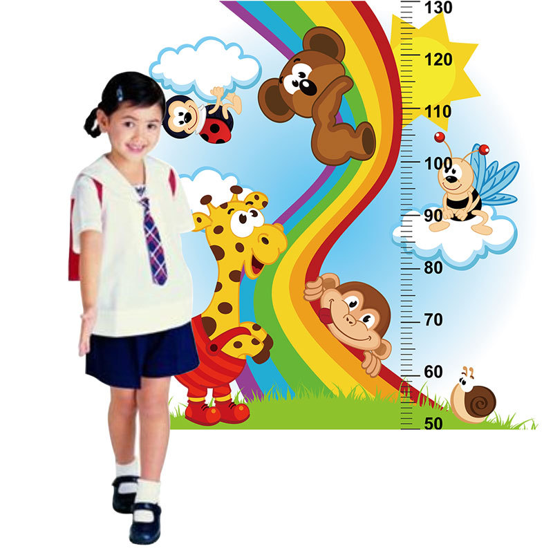 Felt material sublimation printing animal cartoon height stickers kindergarten background wall decorative stickers