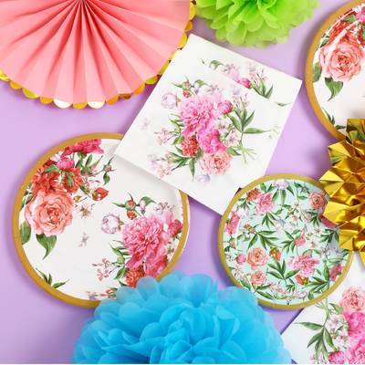 garden party Hawaiian style garden party set baby shower paper plate birthday American style