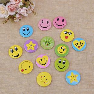 Factory Direct supply smiley face badge advertising badge plastic bottom back tinplate badge LOGO