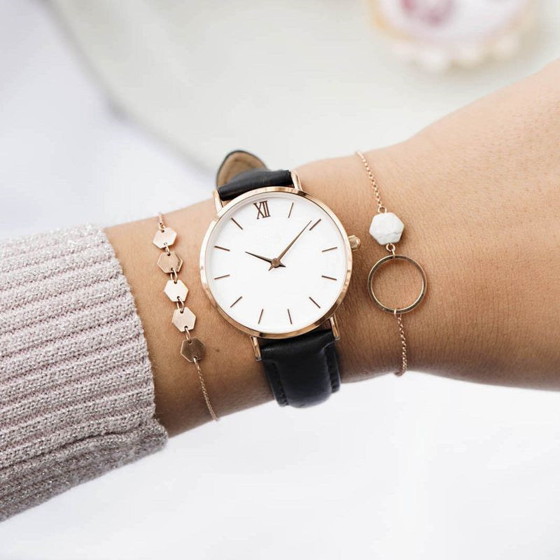 AliExpress Explosions watch Simple Casual Roman Scale Women's watch No LOGO Belt Fashion watch Women