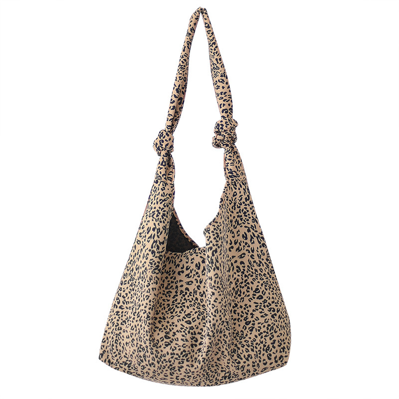 Korean Style Student Large Capacity Shoulder Bag Simple Stylish Leopard Print Crossbody Women's Bag Fashionable Casual Lazy Style Tote Bag