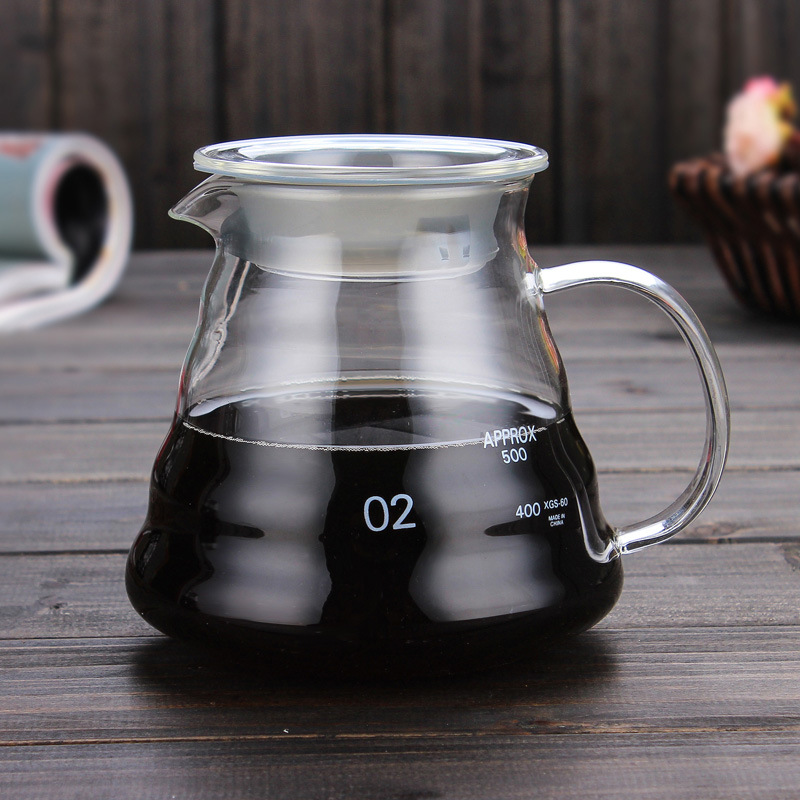 High borosilicate hot and cold resistant glass coffee pot cloud pot household set hand flush sharing pot logo large quantity discount