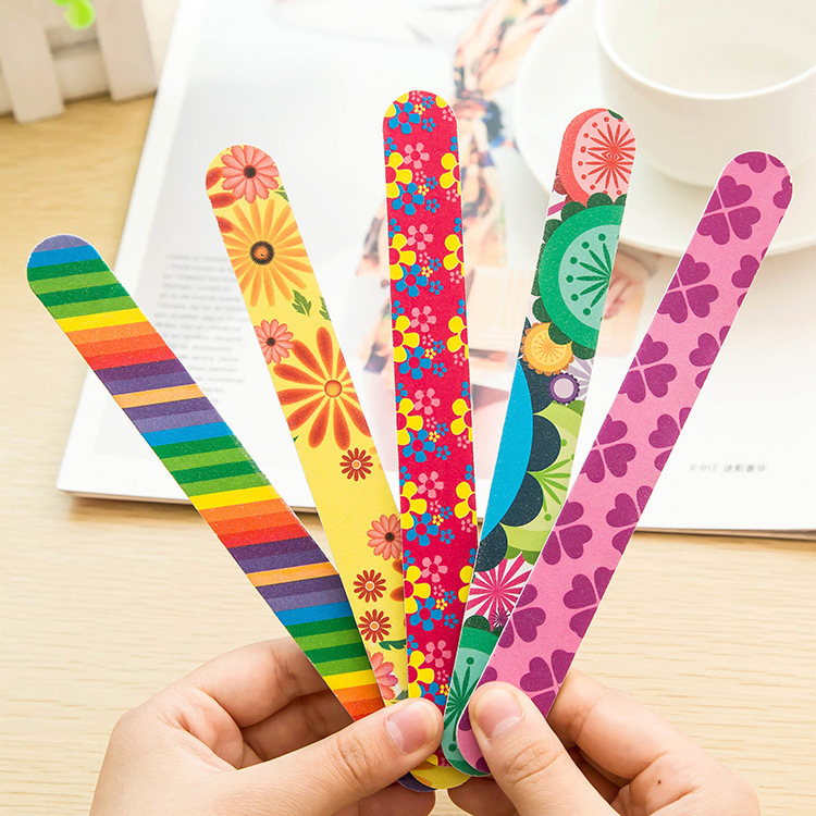 2019-170 Korean version of Beauty nail fashion printing double-sided nail file polishing contusion sand bar 1