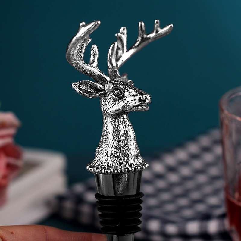 Cross-border Deer Head Wine Stamper Red Wine Bottle Stamper Household Wine Bottle Stamper Sealed Fresh Wine Stamper Lid Creative Animal Wine Stamper Wine Stamper