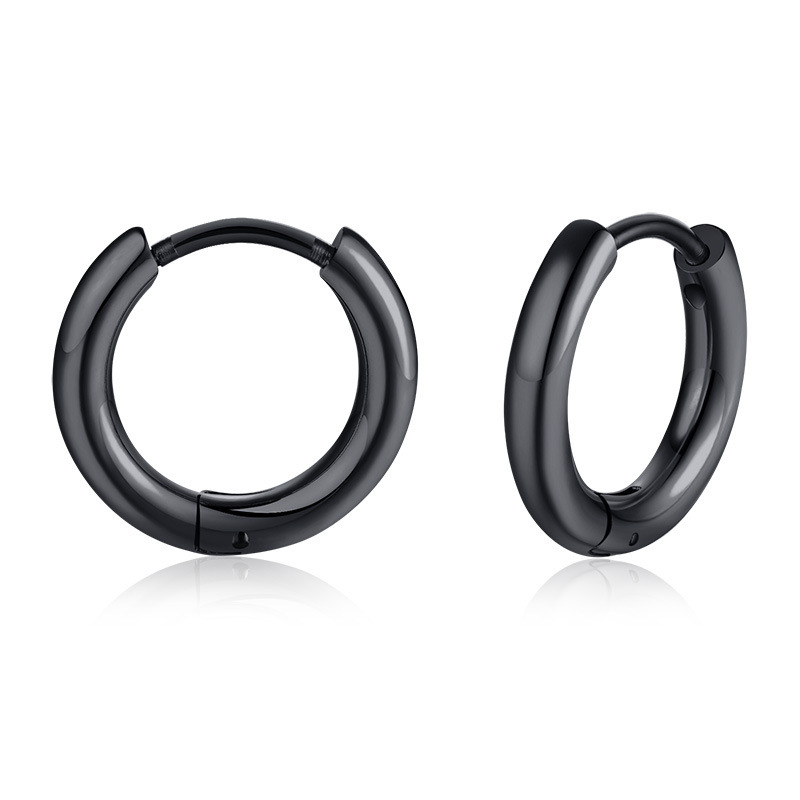 Stainless steel earrings earrings men's jewelry 2mm stainless steel round tube small earrings steel color ladies Korean EH-155