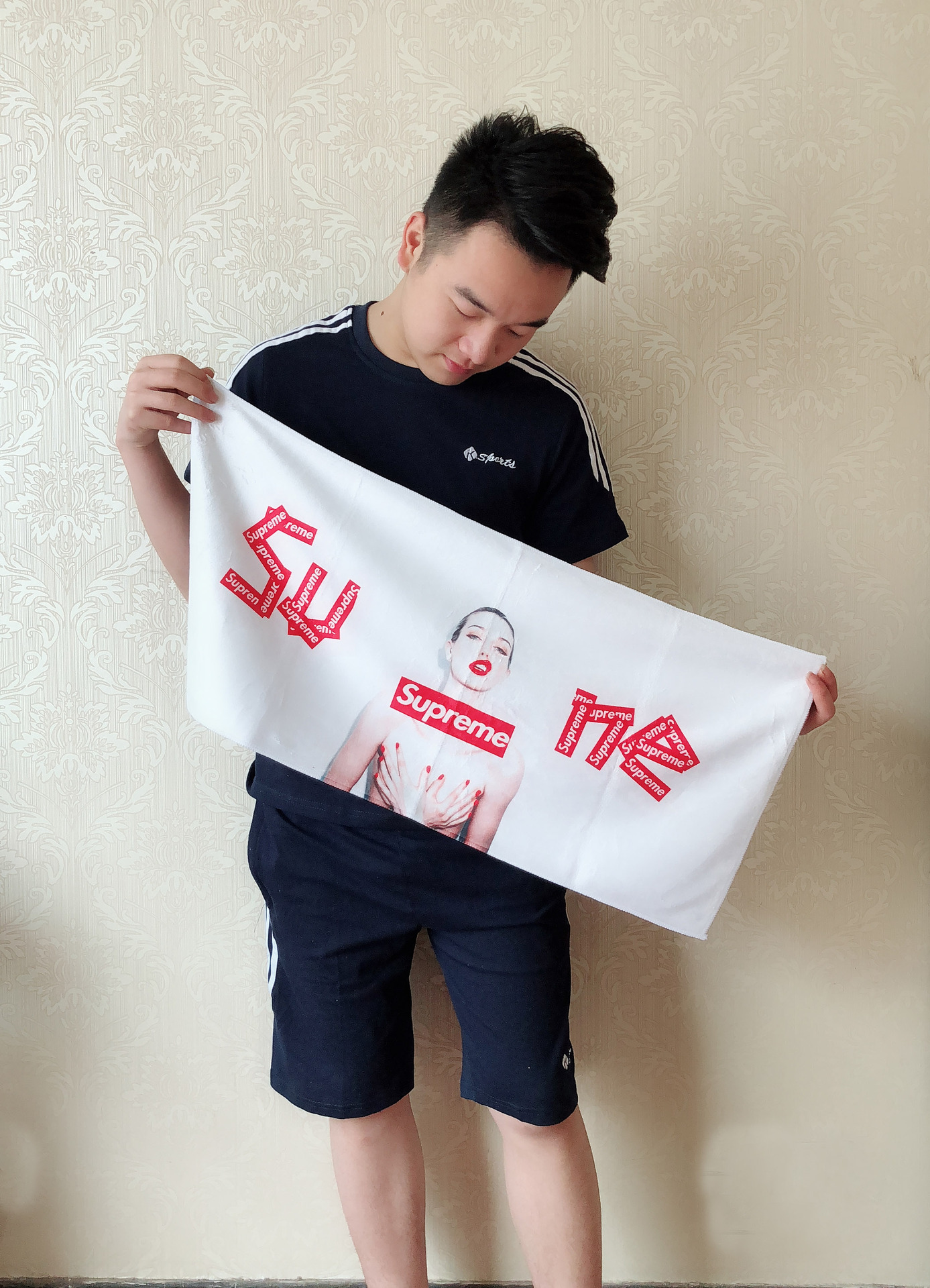 Sweat-wiping sports towel football fans souvenir Real Madrid Juve AC beach absorbent bath towel gym team