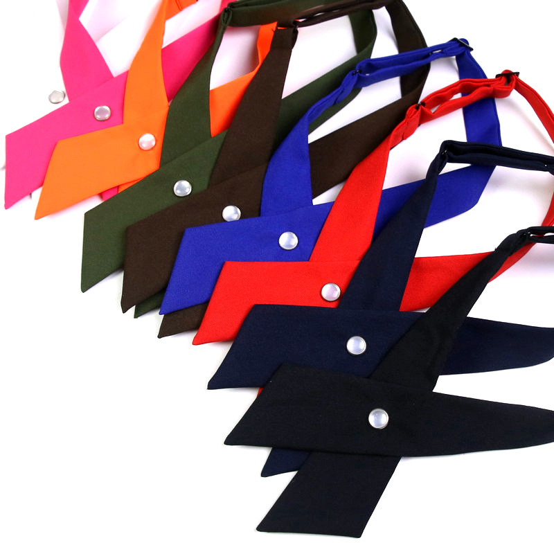 ins Student JK Uniform Collar Flower Korean Style British Men's and Women's Business Wear Bow Girl's Cross Bow Tie