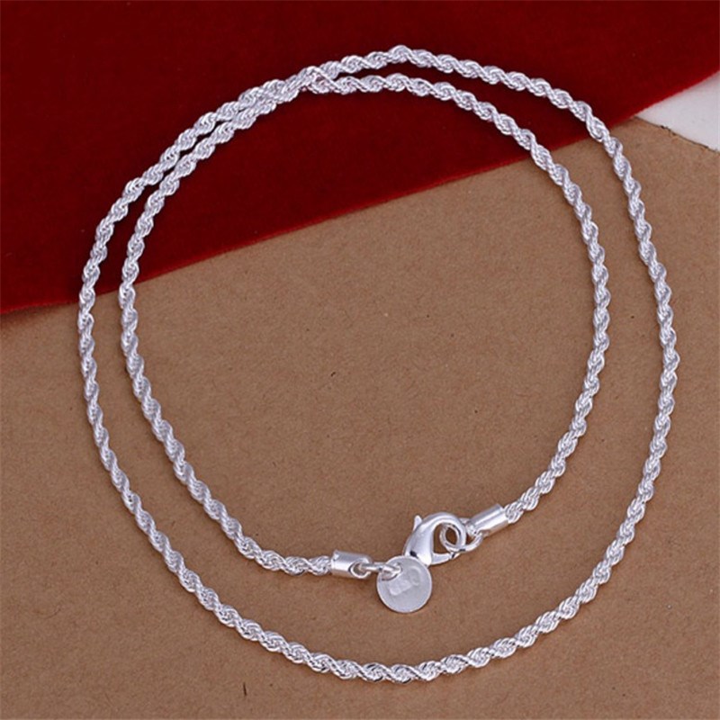 Wei bowl Korean trend personality twist chain fashion silver 3mm flash twisted rope necklace a generation of hair