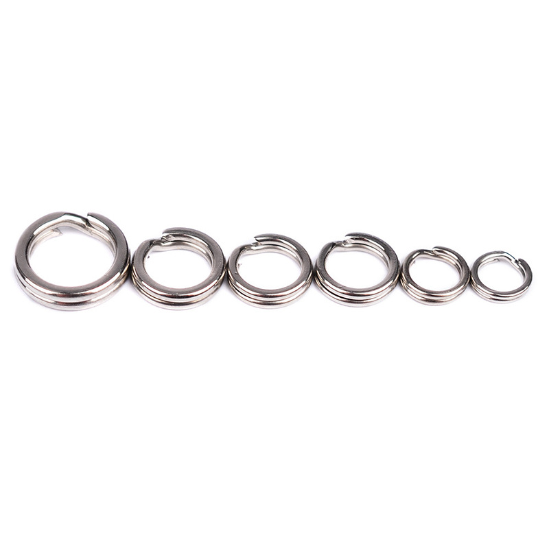 Stainless Steel Luya Ring Metal Ring Flat Ring Connecting Ring Squashed Double Ring Luya Ring Fishing Gear Accessories Key Ring