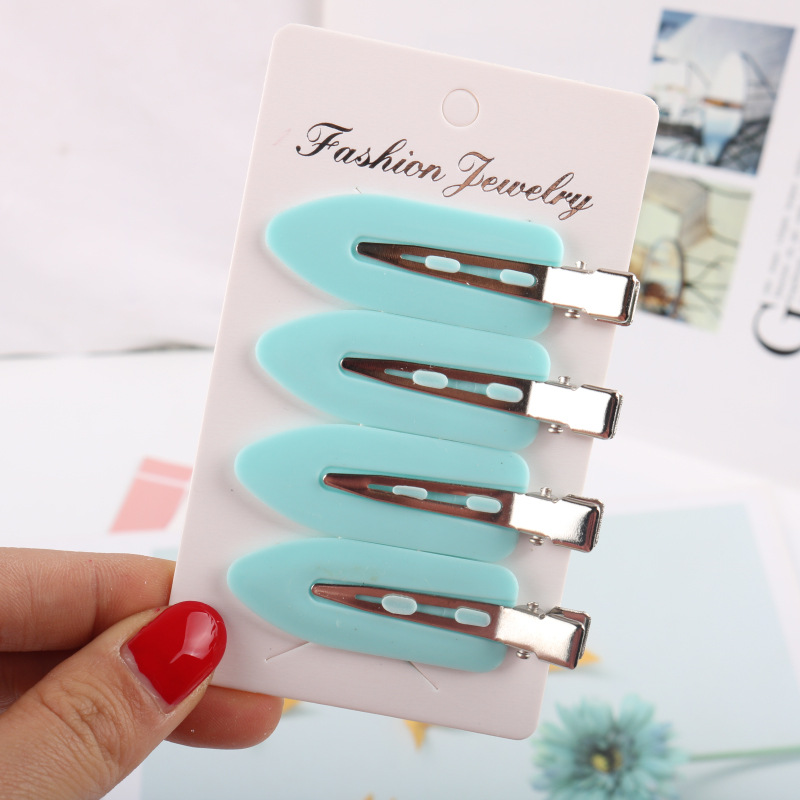 Xiao Zhan's Same-style Seamless Hairpin Women's Japanese Makeup Bangs Hairpin Leaf Duckbill Clip Cream Gel Hairpin Accessories