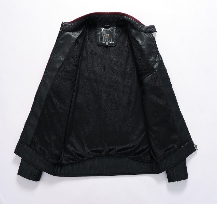 Foreign trade European size men's men's leather jacket new men's PU leather jacket men's European and American motorcycle clothing plus velvet leather men