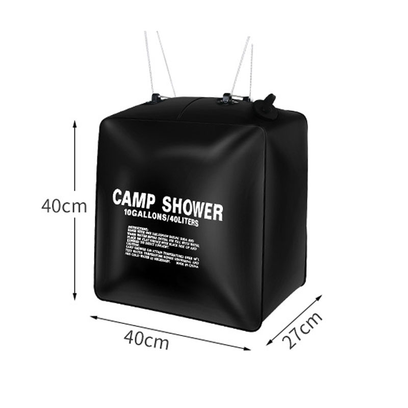 40L shower bag outdoor solar bathing water bag bathing camping wash cross-border hot selling heat absorption waterproof PVC