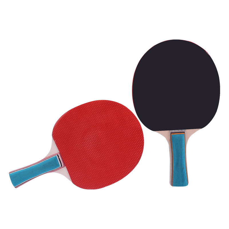 Suction card solid wood table tennis racket horizontal double-sided reverse glue training racket two-shot three-ball student training table tennis racket