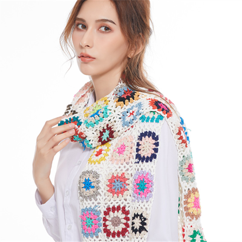 Japanese and Korean style no geometric scarf silk scarf pattern sweet scarf elegant lady style scarf warp knitting
