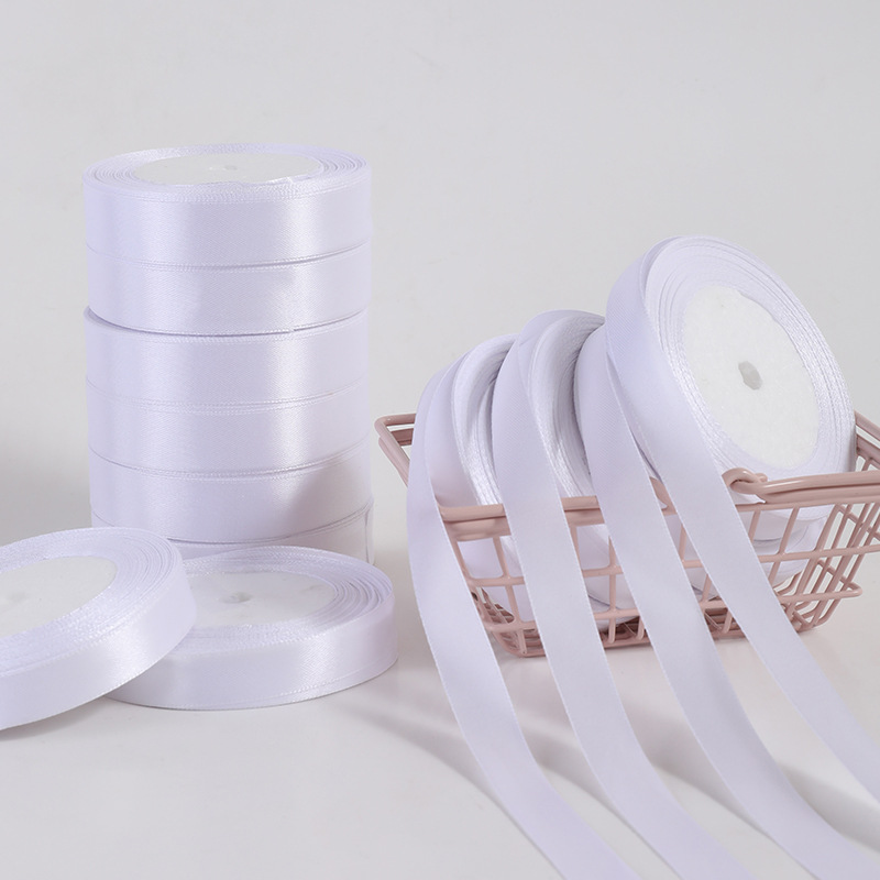 3.8cm Wide Pure White Bleached Color Ribbon Baking Gift Box Ribbon Floral Packaging Ribbon Bow DIY Ribbon