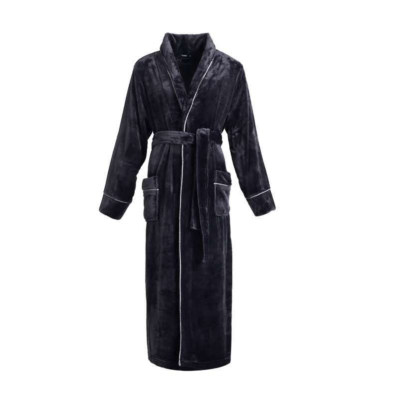 Couple's Nightgown Women's Autumn and Winter Thickened Long Flannel Bathrobe Men's Plus Size Plus Velvet Pajamas Home Clothes Morning Blisters