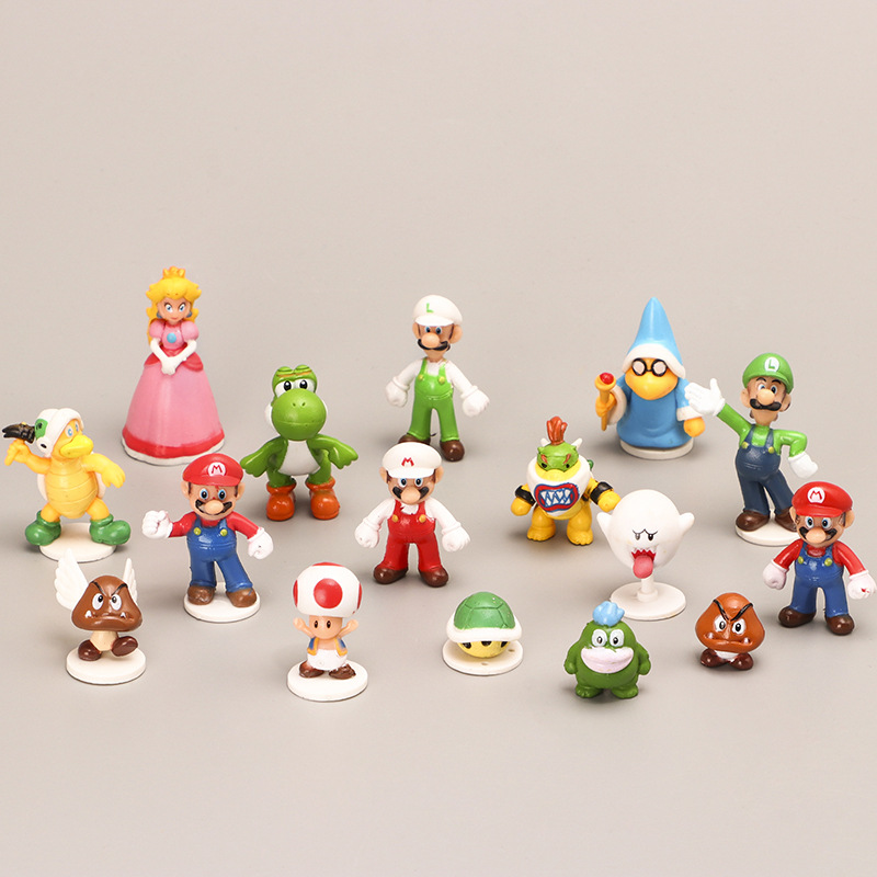 16 Mushroom Picking Game Characters Hand-held Anime Surrounding Cartoon Leo Micro Landscape Doll Toy Ornaments