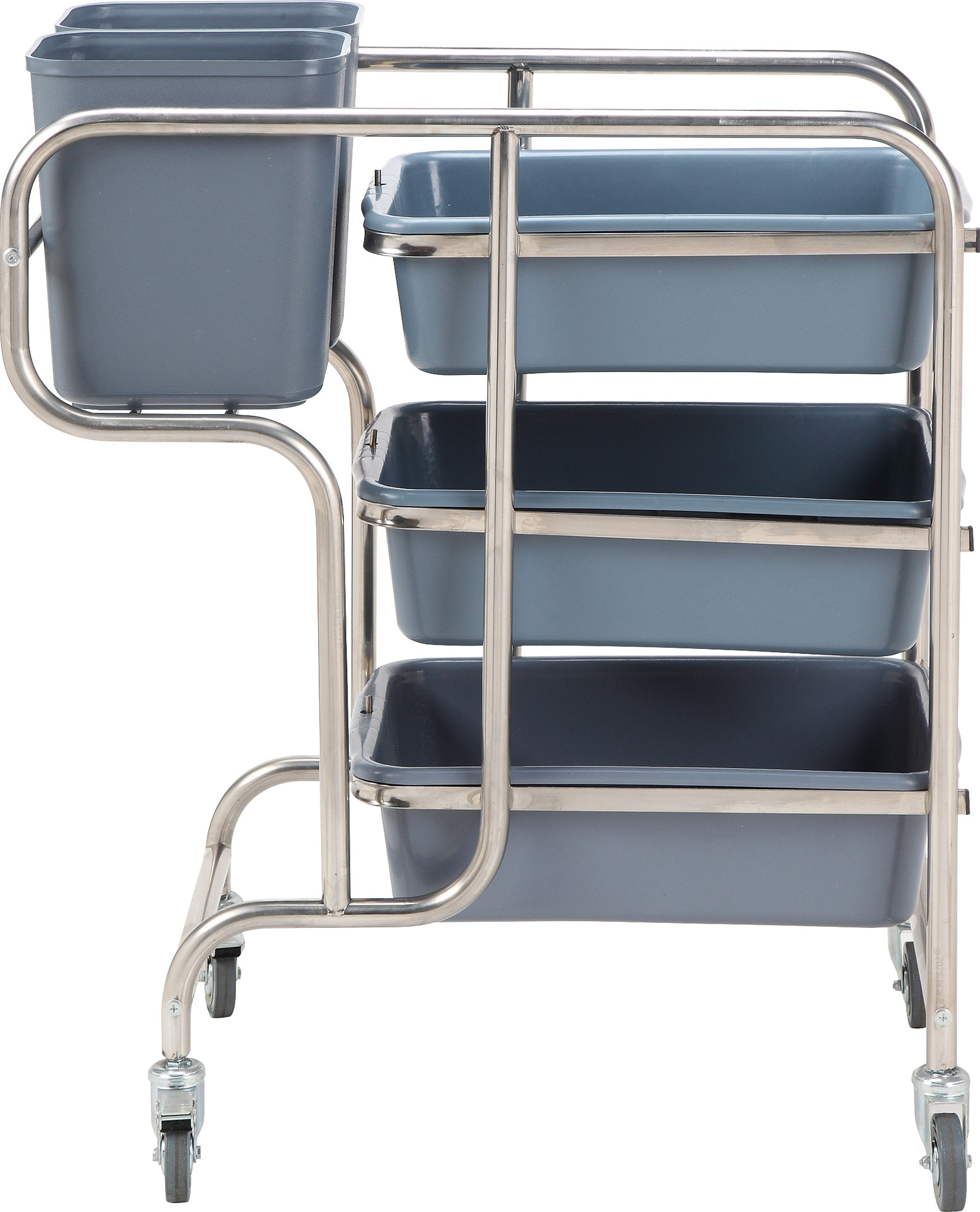 Hotel Hotel Dinner Plate Collection Car Three-Layer Stainless Steel Dining Car Round Tube Bent Foot Collection Cart Trolley