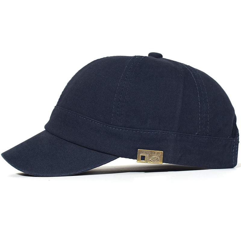 Short brim hat men's Japanese fashionable baseball cap soft top short tongue cap casual peaked cap equestrian hat sun hat Cotton