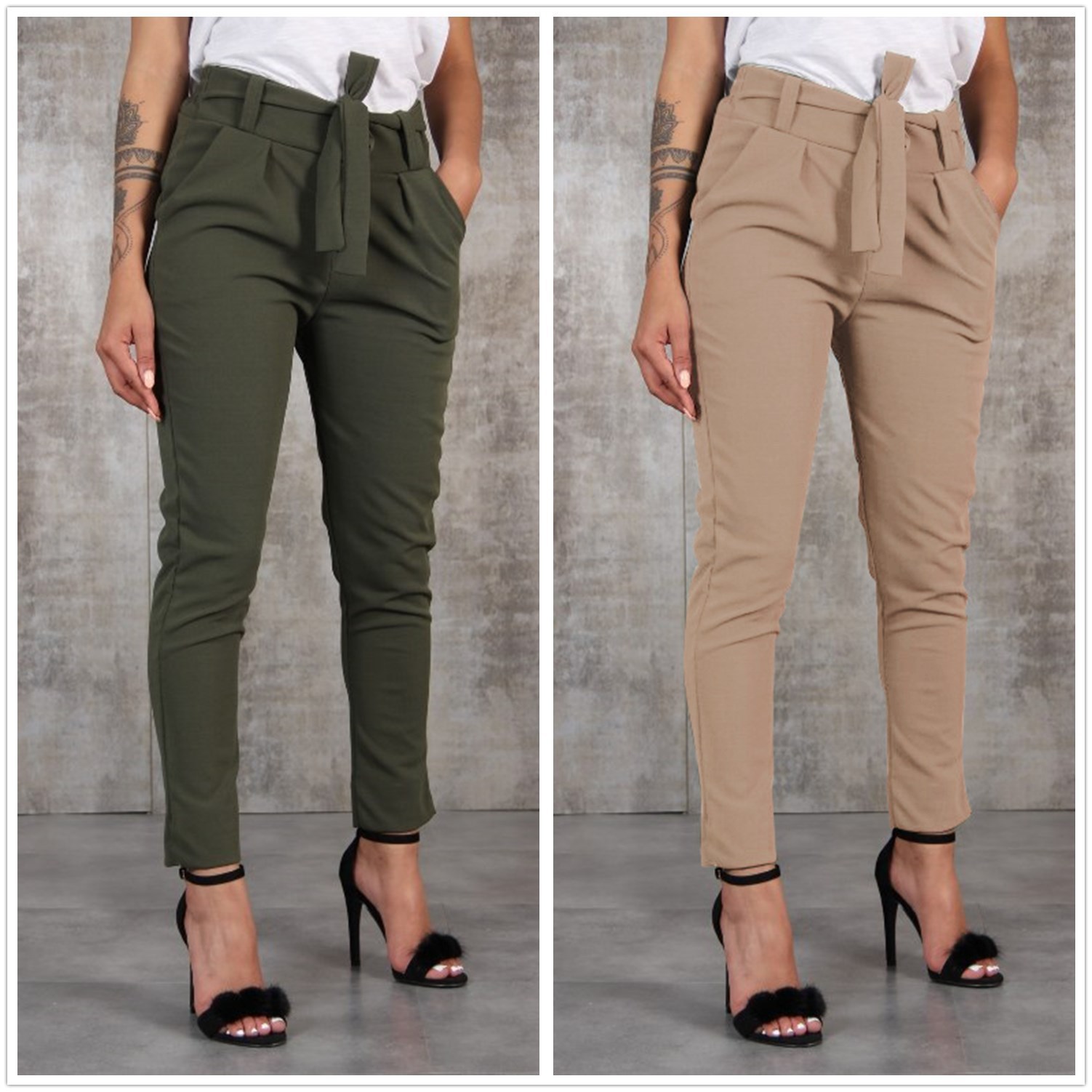 2020 European and American New Fashion Waist Casual Pants Women Trousers
