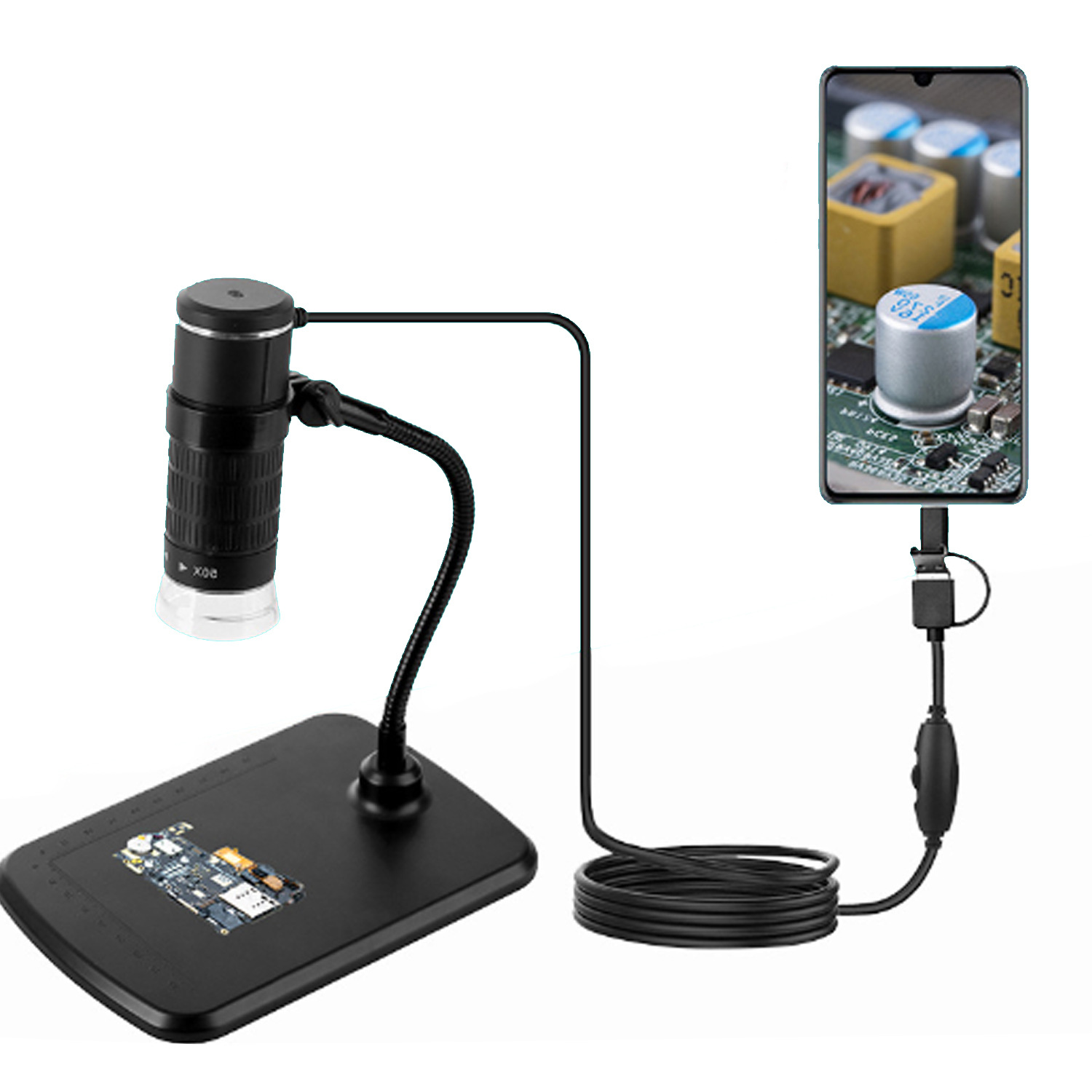 Children's scientific experiment equipment HD 1000 times electronic digital microscope three-in-one Android USB magnifying glass