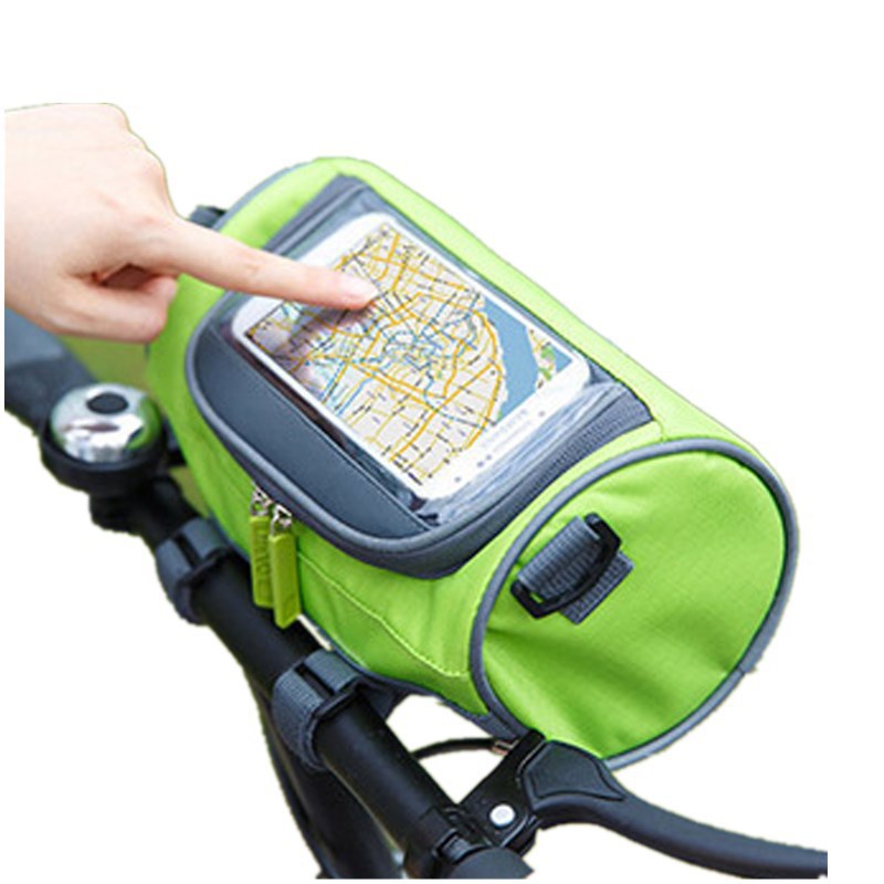 Outdoor Cycling Bag Touch Screen Visual Navigation Mobile Phone Bag Bicycle Bag Bicycle Handlebar Head Bag Cylinder Storage Bag_voghion.com