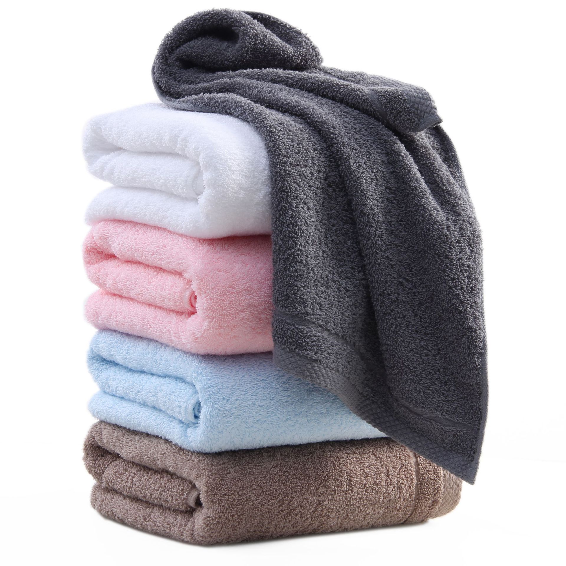 Factory sales bath towel cotton adult increased thickening plain cut long staple cotton hotel logo