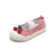 Korean girls square mouth shoes Cherry Wave canvas shoes baby toddler shoes kindergarten l 61 small white shoes