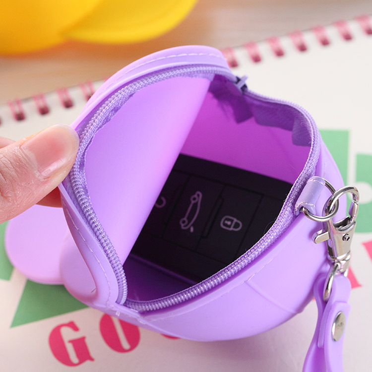 Korean Cute Cartoon Candy Color Baseball Cap Coin Bag Mini Hat Key Bag Silicone Women's Change Clutch Bag