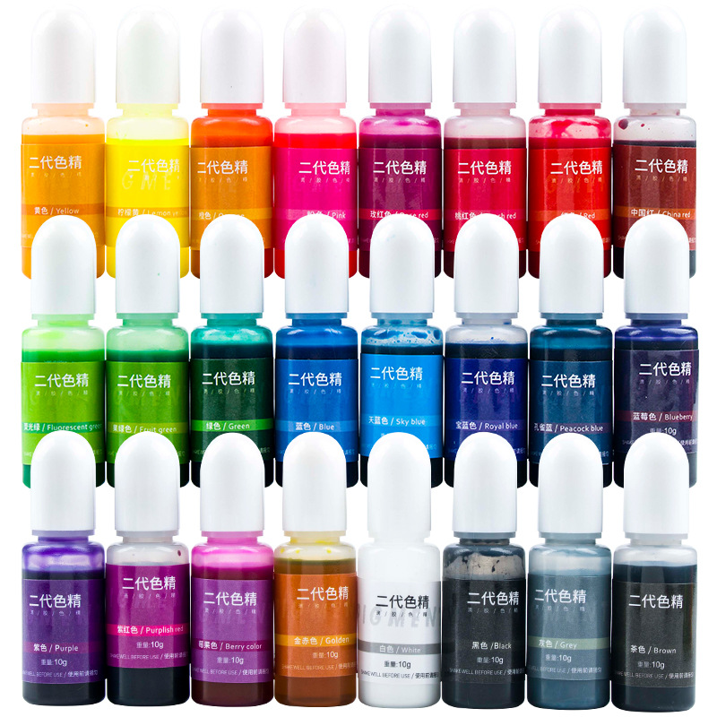 Cross-border Amazon wholesale 24-color second-generation glue drop color essence crystal glue drop high concentration translucent oily color essence