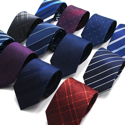 Men's Tie 8cm Dress Business Fashion Professional Tie Striped Plaid Solid Color New Suit Tie