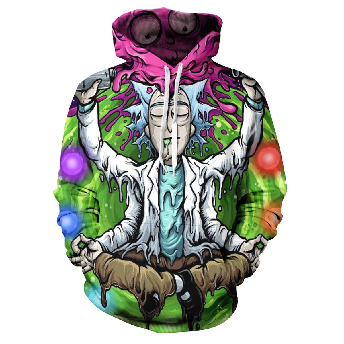 Cross-border foreign trade Rick and Morty digital printing sweater hooded men's sweater 3d digital printing sweater