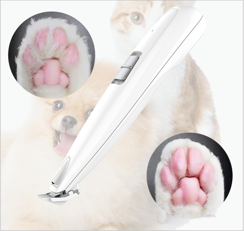 電気ペットの毛トリマー LED ライト猫犬足毛リムーバーフットパッドクリッパー除去プッシャー|undefined