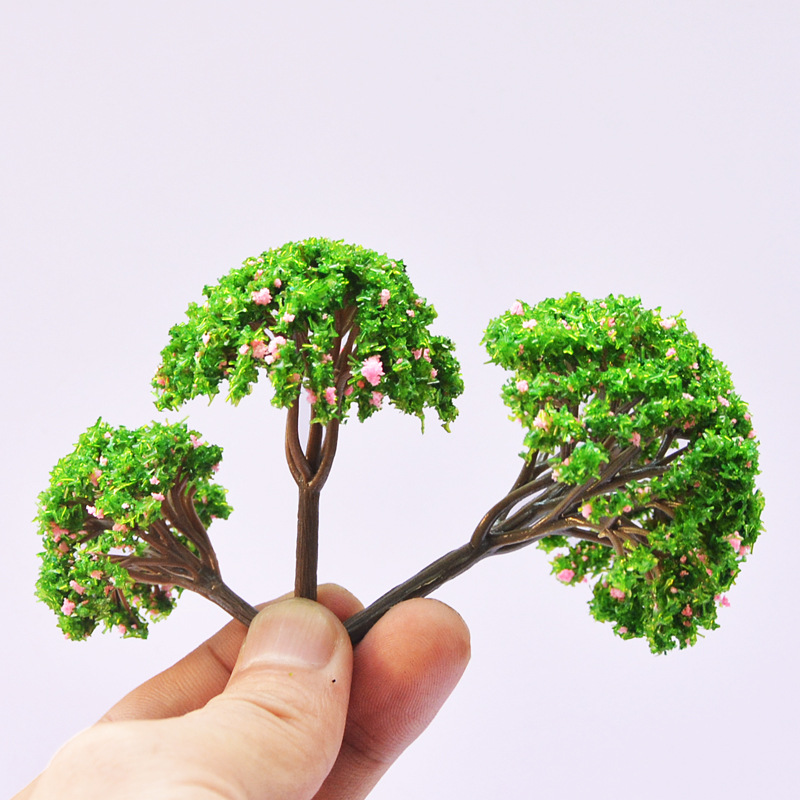 Building sand table model tree miniature landscape tree simulation small tree finished plastic spherical flower tree scene decoration material