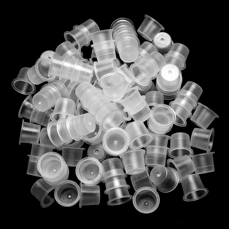 タトゥー器材刺青用品色材カップ透明大、中、トランペット色材カップ100個セットws 0008|undefined